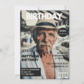 Invitation Black Funny Magazine Couverture photo 99e annivers (Devant)