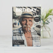 Invitation Black Funny Magazine Couverture photo 99e annivers (Debout devant)