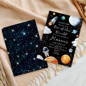 Invitation Black Galaxy Rocket & Astronaut Out of This World