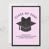 Invitation Black Gingham Bow Graduation Party (Dos)