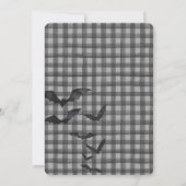 Invitation Black Gingham Cute Ghost Twins Baby Shower (Dos)