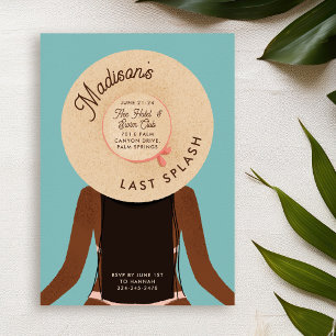 Invitation Black Girl Bachelorette Pool Party - Dernier Splas