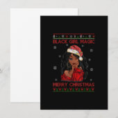 Invitation Black Girl Magic Joyeux Noël Africain Américain (Devant / Derrière)