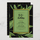 Invitation Black Glam 50e fête d'anniversaire (Devant / Derrière)