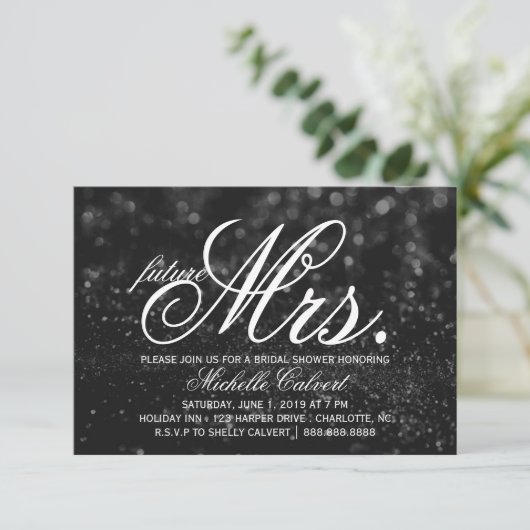 Invitation - Black Glit Fab future Mme Fête des ma (Debout devant)
