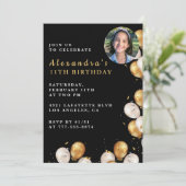 Invitation Black Gold 11e anniversaire Balloon Pho (Debout devant)