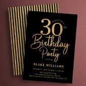 Invitation Black Gold 30th Birthday