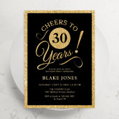 Invitation Black Gold 30th Birthday
