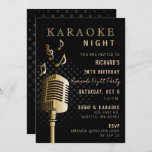 Invitation Black Gold 30th Birthday Karaoke Night Party<br><div class="desc">Classy Black Gold 30e anniversaire Karaoke Night Party Invitation</div>