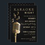 Invitation Black Gold 30th Birthday Karaoke Night Party<br><div class="desc">Classy Black Gold 30e anniversaire Karaoke Night Party Invitation</div>