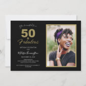 Invitation Black Gold 50 et fabuleuse fête d'anniversaire pho (Devant)