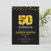 Invitation Black Gold 50 Fabuleux Anniversaire Gras Parties s (Debout devant)