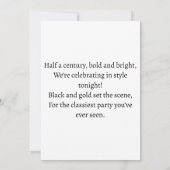 Invitation Black & Gold 50e Surprise Party (Dos)