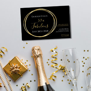 Invitation Black Gold 50th Birthday Party