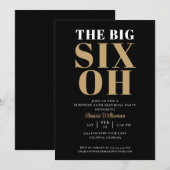 Invitation Black Gold 60e Surprise Anniversaire Élégant (Devant / Derrière)