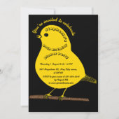 Invitation Black & Gold 60th Birthday Cute Bird Dinner Party (Devant)