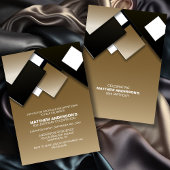 Invitation Black Gold 60th Cocktail Anniversaire fête