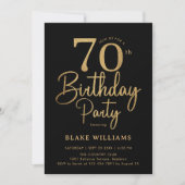 Invitation Black Gold 70th Birthday (Devant)