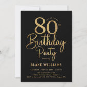 Invitation Black Gold 80th Birthday (Devant)