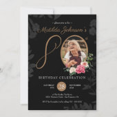 Invitation Black Gold 80th Birthday Party (Devant)