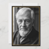 Invitation Black Gold 90th Birthday Photo (Dos)