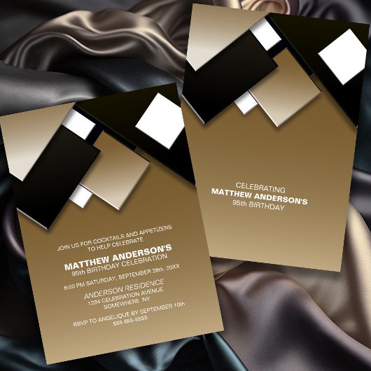 Invitation Black Gold 95th Cocktail Anniversaire