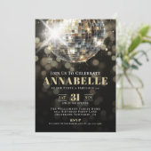 Invitation Black Gold Adult 50th Birthday Party (Debout devant)