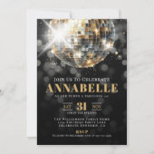 Invitation Black Gold Adulte 50e fête d'anniversaire (Devant)