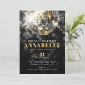 Invitation Black Gold Adulte 50e fête d'anniversaire (Debout devant)