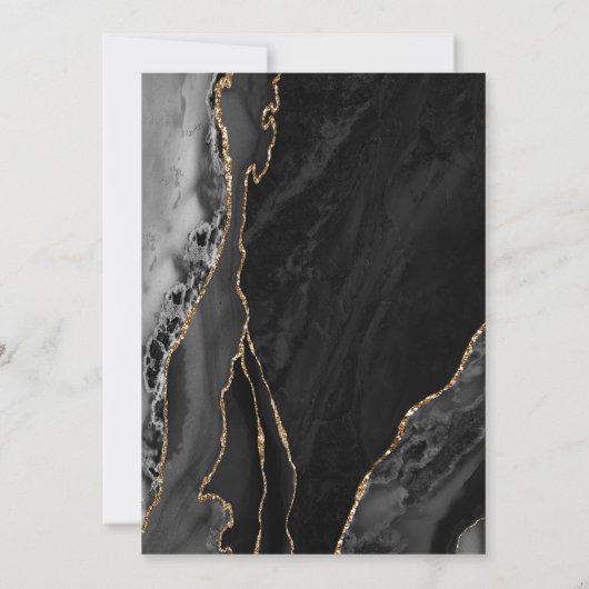 Invitation Black Gold Agate 21e anniversaire (Dos)