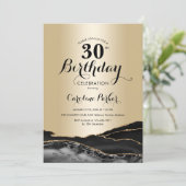 Invitation Black Gold Agate 30e anniversaire (Debout devant)