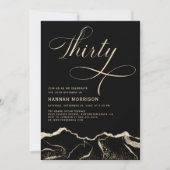 Invitation Black Gold Agate 30e fête de trente ans (Devant)