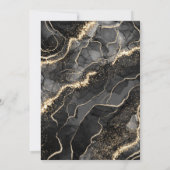 Invitation Black Gold Agate 30e fête de trente ans (Dos)