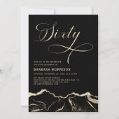 Invitation Black Gold Agate 60e Soixante Anniversaire (Devant)