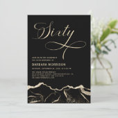 Invitation Black Gold Agate 60e Soixante Anniversaire (Debout devant)