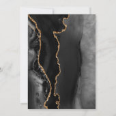 Invitation Black Gold Agate Dark 50th Birthday Party (Dos)