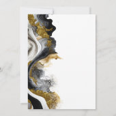Invitation Black Gold Agate Marble Partie d'engagement (Dos)