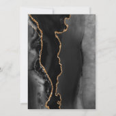 Invitation Black Gold Agate Marble Save the Date Card (Dos)