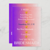 Invitation Black & Gold avec coeur Serez-vous ma servante d'a (Devant / Derrière)