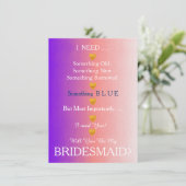 Invitation Black & Gold avec coeur Serez-vous ma servante d'a (Debout devant)