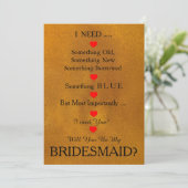 Invitation Black & Gold avec coeur Serez-vous ma servante d'a (Debout devant)