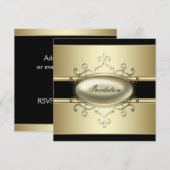 Invitation Black Gold Black All Occasion Party (Devant / Derrière)