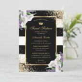 Invitation Black Gold Blanc Calla Lily Sweet 16 Anniversaire (Debout devant)