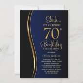 Invitation Black Gold Blue Surprise 70e anniversaire (Devant)