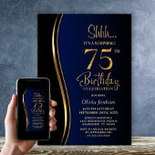 Invitation Black Gold Blue Surprise 75e anniversaire