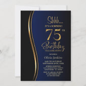 Invitation Black Gold Blue Surprise 75e anniversaire (Devant)