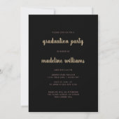 Invitation Black Gold Blush Pink Confetti Diplôme photo (Dos)