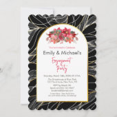 Invitation Black Gold Bold Floroms Party (Devant)