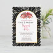 Invitation Black Gold Bold Floroms Party (Debout devant)