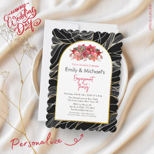 Invitation Black Gold Bold Floroms Party
